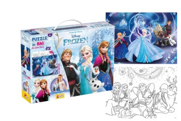 Frozen Puzzle 60 dílků Double-Face s taštičkou…