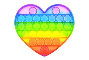 Fidget Popit Rainbow antistresová hračka Srdce