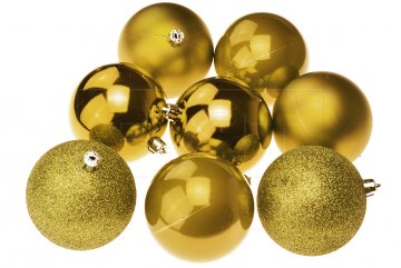 Vánoční koule na stromeček FLORA (8cm) 8ks - Zlaté