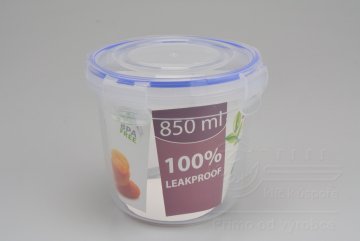 Kulatý plastový box na potraviny se silikonovým těsněním (13x11,5cm) - 850ml