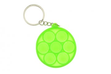 Fidget Popit antistresová hračka Klíčenka - Neon zelené kolečko