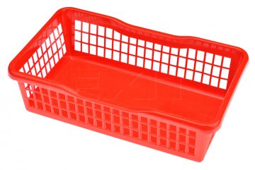 Plastový košík vhodný na potraviny PLAFOR (24.8x14.7x7.2cm) - Červený