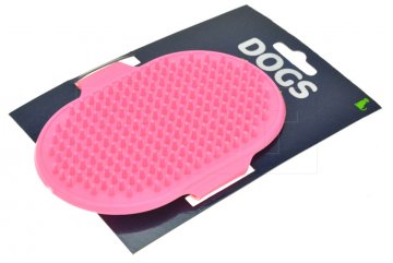 Silikonový kartáč na vyčesávání srsti DOGS (13cm) - Růžový