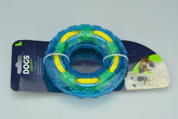 Gumový kruh s provázkem DOGS (12x3cm) - Modrý