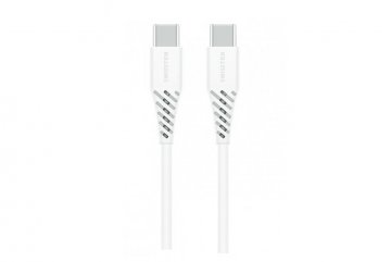 TPU datový kabel USB-C / USB-C, PD, 5 A (100 W) 1,5 m, bílý