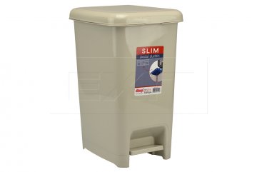 Obdélníkový sešlapávací odpadkový koš DUNQA (10l) - Béžově hnědý