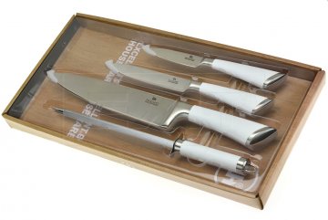 Set 4ks nožů s ocílkou EH (20-33cm) - Bílé