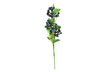 Dekorační květina s bobulemi modrá - Zápich…