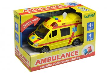 Záchranka pro kluky (14cm) - Vozidlo ambulance se zvukovými a světelnými efekty