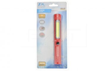 Kapesní svítilna s COB LED FX (16.5cm) - Červená