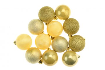 Vánoční kouličky (4cm) - Zlaté, set 12ks