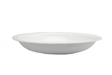 Plastový hluboký opakovaně použitelný talíř TVAR (23x3,5cm) - Bílý