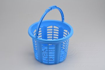 Plastový kulatý košík vzor obdélníky 2,7l (20x14cm) - Světle modrý