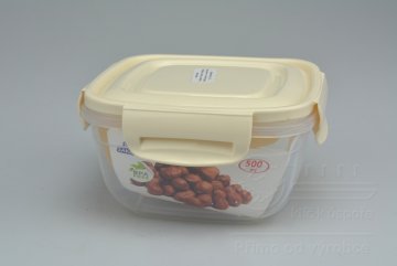 Plastový box na potraviny (7x12,5x12,5cm) - Krémový 500ml 