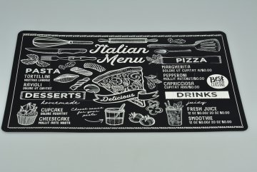 Vinylové prostírání (43.5x28.5cm) - Italian menu, pasta, drink