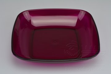Průhledná plastová miska na potraviny IRAK 700ml - Tmavě fialová (19x19x3,5cm)