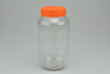 Skleněná nádoba s plastovým víkem (1500ml) - Oranžové víko