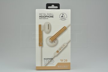 Sluchátka s mikrofonem WELIKE W20 - Zlatá