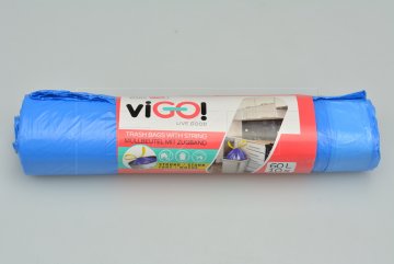 Pytle na odpad s provázkem na zavázání VIGO 10ks 60l - Modré