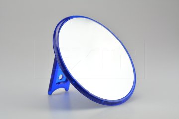 Kulaté zrcátko s plastovým stojánkem (14cm) - Modré