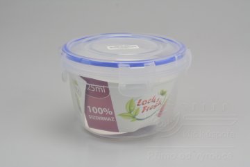 Kulatý plastový box na potraviny se silikonovým těsněním (13x8,5cm) - 625ml