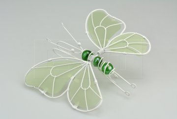 Dekorační motýlek na zavěšení do květináče (17.5x15cm) - Bílý
