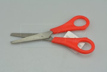 Dětské nůžky s pravítkem EASY (13cm) - Červené