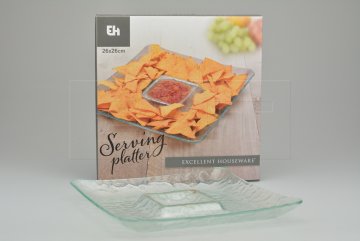 Skleněná servírovací miska na nachos - EH 