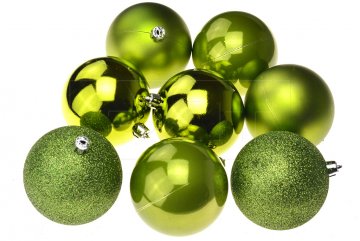 Vánoční koule na stromeček FLORA (8cm) 8ks - Zelené