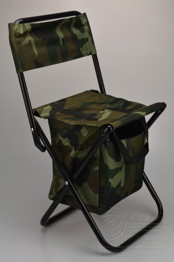 Kempingová židle na ryby s kapsou - Maskáčová (60cm)