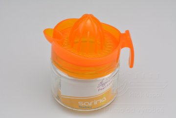 Odšťavňovač citrusů se skleněnou nádobou (12x8,5cm) - Oranžový