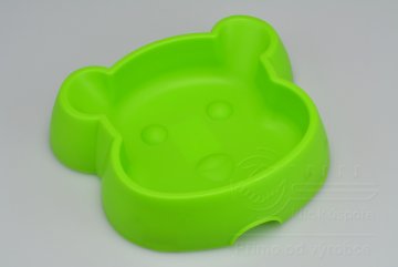 Plastová miska na krmivo medvídek - Zelená (21x18,5x5cm)