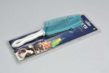 Silikonový masírovací kartáč pro zvířata - Modrý (27cm)