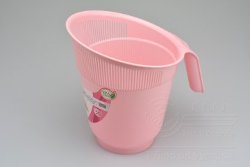 Plastová nádoba se sítkem ve výlevce 1,9l (21x20cm) - Růžová