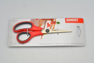 Protiskluzové nůžky pro domácnost BANQUET - Červené (15cm)