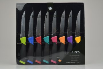 Set 8 kusů steakových nožů různých barev - EH 