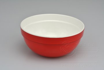Dvoubarevná plastová miska na potraviny IRAK 400ml - Červená (12x5cm)