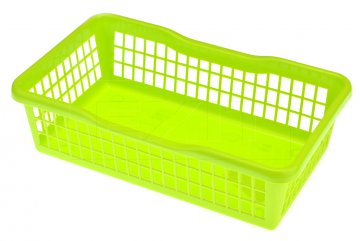 Plastový košík vhodný na potraviny PLAFOR (29.8x19.8x9.8cm) - Zelený