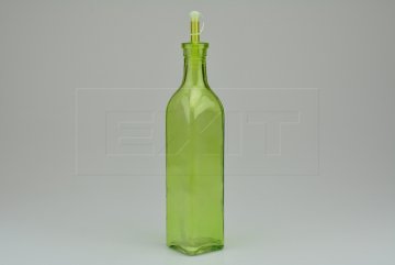 Skleněná lahev na olej (30x6cm) - Zelená