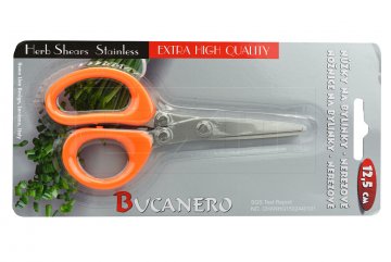 Nerezové nůžky na bylinky BUCANERO (12.5cm) - Oranžové