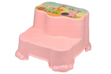 Dětské koupelnové schůdečky s obrázkem DUNQA (22.5x35x36cm) - Růžové