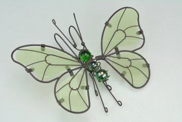 Dekorační motýlek na zavěšení do květináče (17.5x15cm) - Černý