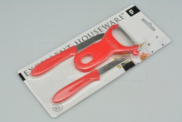 Praktický set škrabka + 2 škrabkové nože EH (11.5-16.cm) - Červený