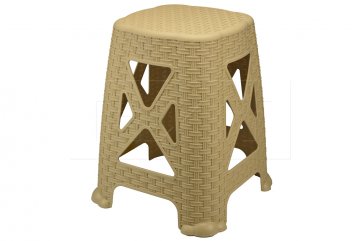 Plastová stolička v imitaci ratanu DUNQA (45x30cm) - Béžově hnědá