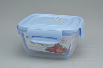 Plastový box na potraviny (7x12,5x12,5cm) - Modrý 500ml 