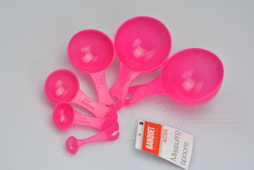 Plastové odměrky set 6ks BANQUET 1-125ml - Růžové (13cm)