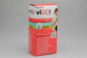 Jednorázové latexové rukavice VIGO 100ks bílé - Velikost S