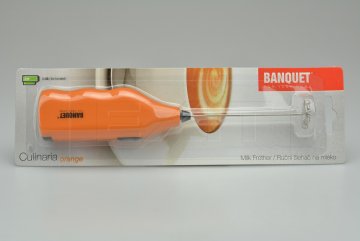 Šlehač na mléko Culinaria BANQUET (19.5cm) na 2x AA baterie - Oranžový