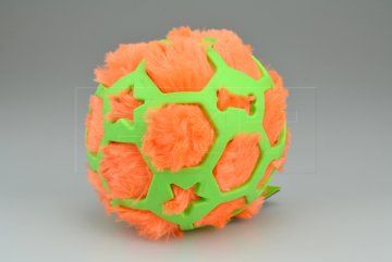 Plyšová koule v silikonové mřížce DOGS (10cm) - Oranžová