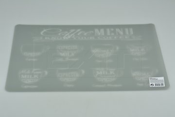 Vinylové prostírání (43.5x28.5cm) - Coffee MENU - Šedé